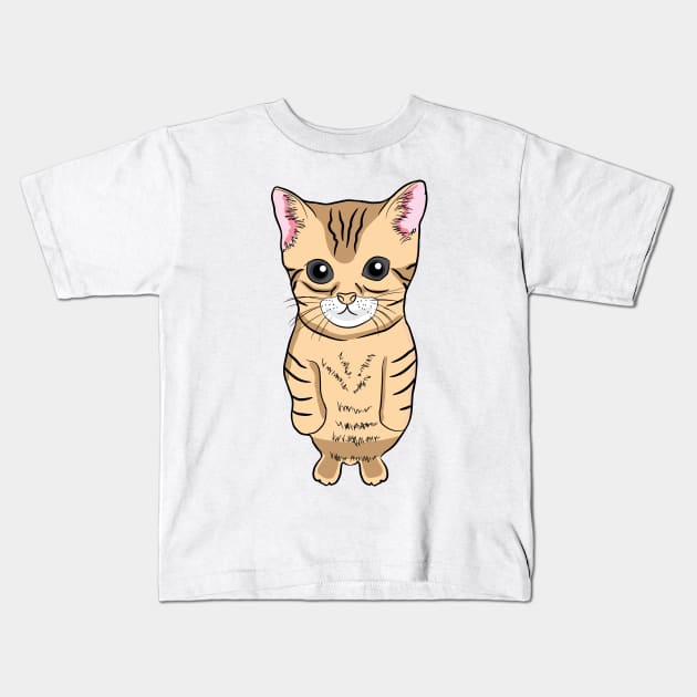 Cute Standing Cat Meme Cute Kitten Standing on Two Feet Kids T-Shirt by alltheprints